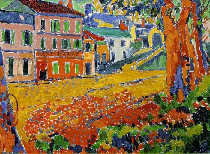 Vlaminck Restaurant at Marly-le-Roi, ca 1905, 60x81.5 cm, Mu.   