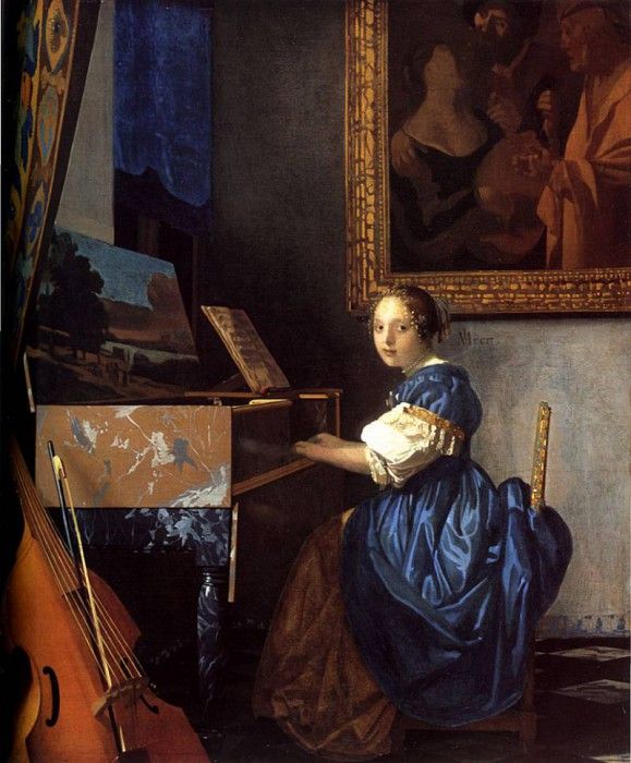 Young Woman Seated at a Virginal. Vermeer, Johannes
