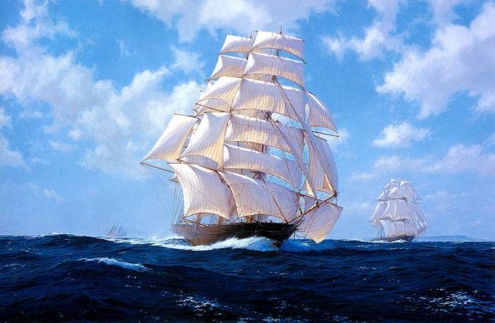 Jsd49 Ariel and Taeping  The Great Tea Race of 1866 JStevenDews sqs. , J 