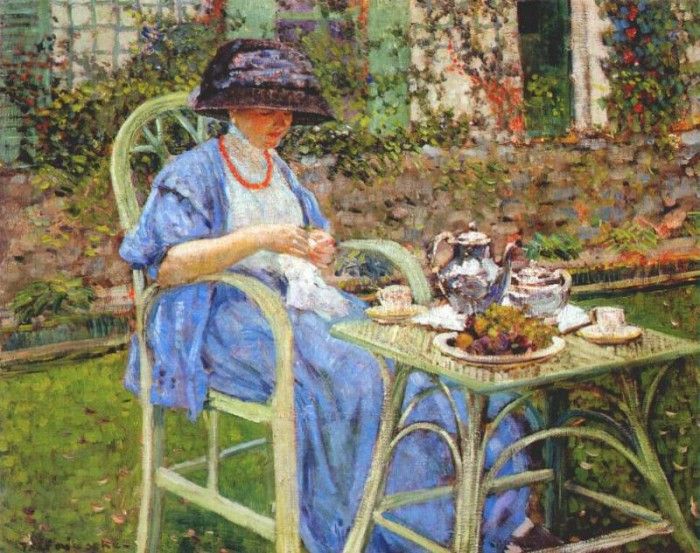 frieseke breakfast in the garden c1911. Frieseke,  