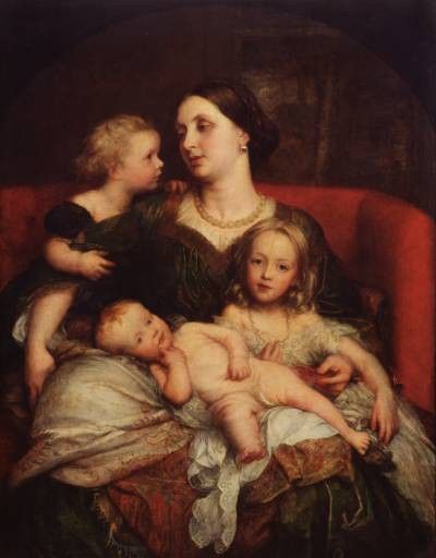 Watts George Frederick Mrs George Augustus Frederick Cavendish Bentinck and her Children. ,  