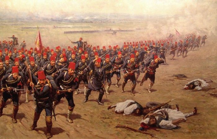 Ottoman soldiers at war. Zonaro, 