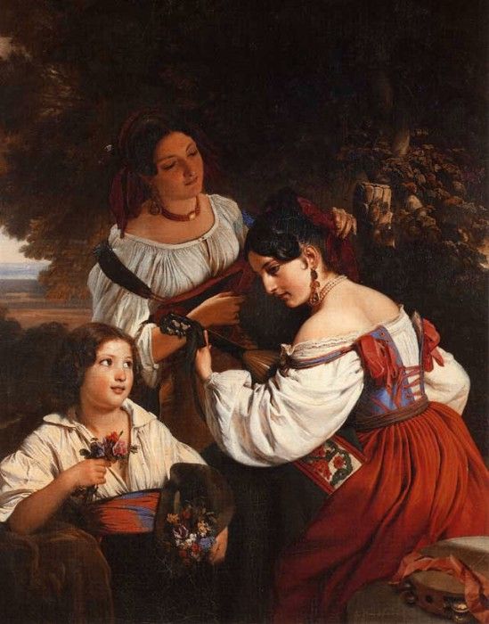 Winterhalter Franz Xavier Roman Genre Scene. ,  