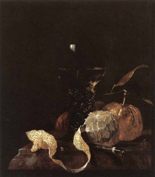 KALF Willem Still Life With Lemon Oranges And Glass Of Wine. , 