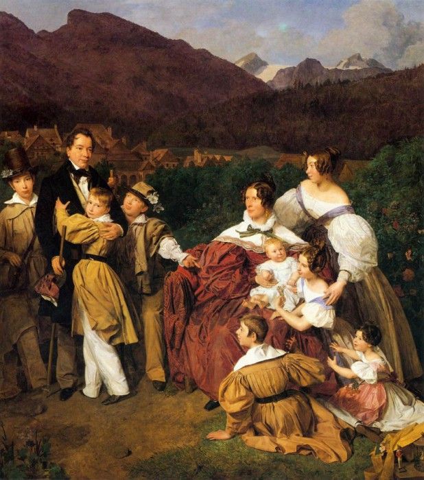 Dr. Josef Eltz and his Family in Bath Ischl. (1835).   