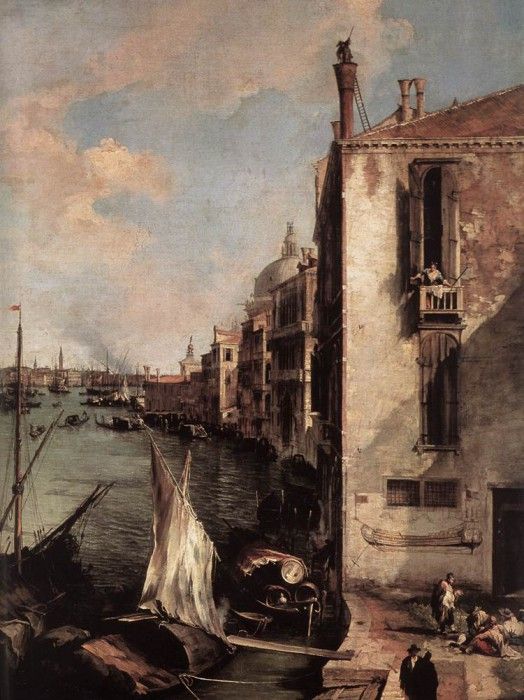 CANALETTO Grand Canal Looking East From The Campo San Vio detail. 