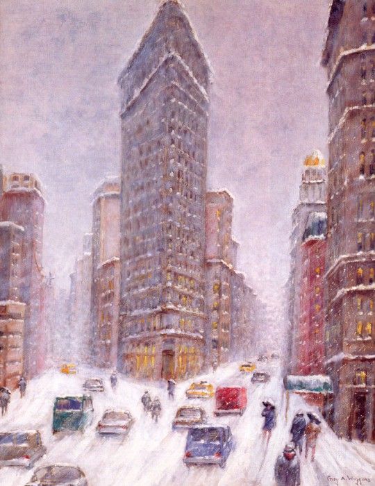 Wiggins, Guy A - Snowstorm Over the Flatiron Building (end. Wiggins, 