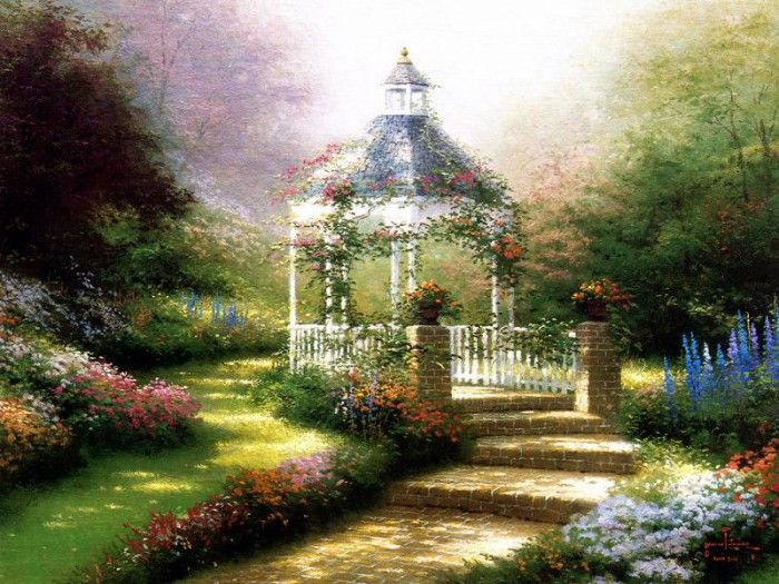 JLM-Thomas Kinkade-Hidden Gazebo.  