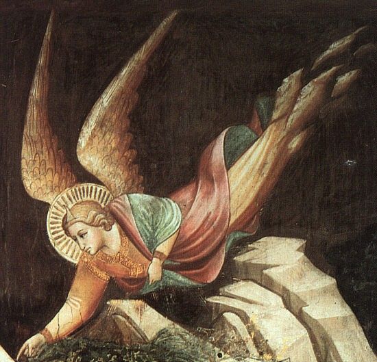 Gaddi Detail from The Dream of Heraclius, 1380, fresco, Sant. , 