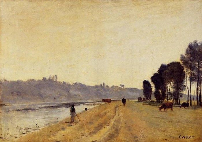 Corot Banks of a River. , --