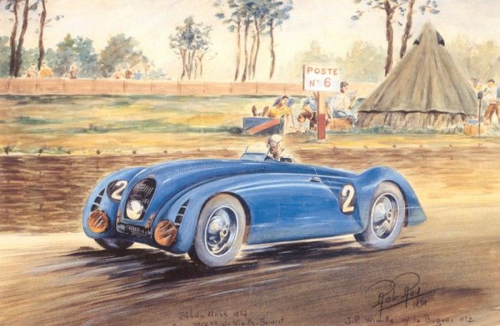 Cma 014 1937 le mans jean pierre wimimille in bugatti 57G.  