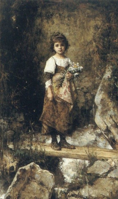 A Peasant Girl On A Footbridge. ,  Alexeivich