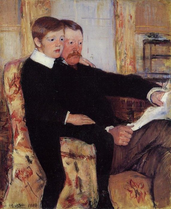 Cassatt Mary Portrait of Alexander J. Cassat and His Son Robert Kelso Cassatt.  