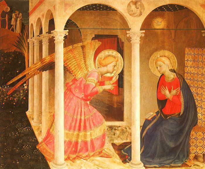 Fra Angelico Annunciation, 1432-43, Museo Diocesano, Cortona. ,    F