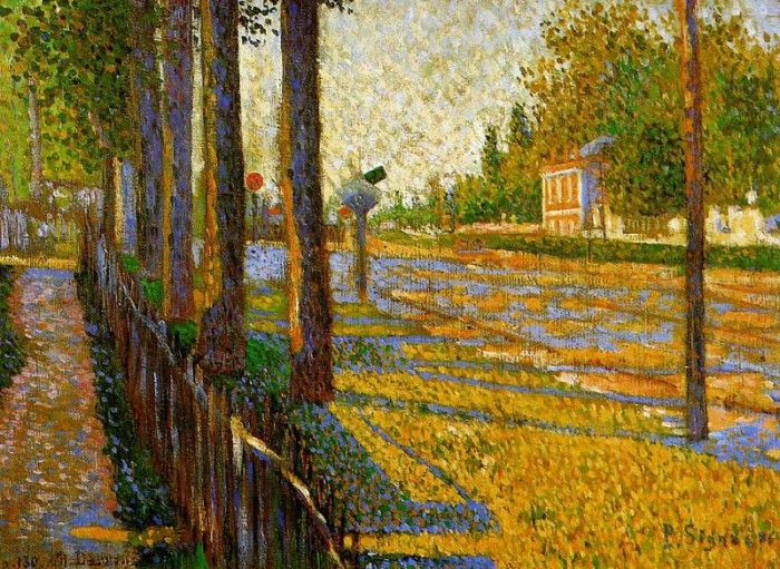 Signac Paul The railroad at Bois-Colombes Sun. , 