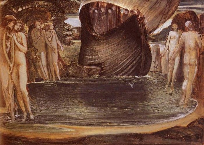 Burne Jones Sir Edward Coley Design For The Sirens. -   