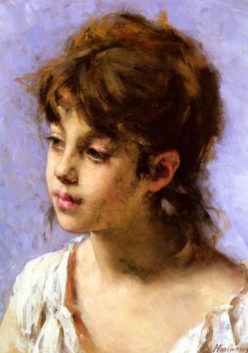 Harlamoff Alexei Alexeiewitsch Portrait Of A Peasant Girl. ,  Alexeivich