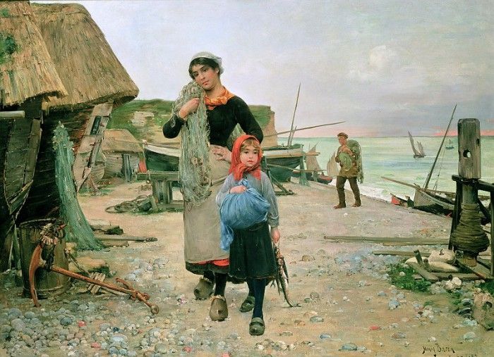 Fisherfolk Returning with their Nets, 1882. , 