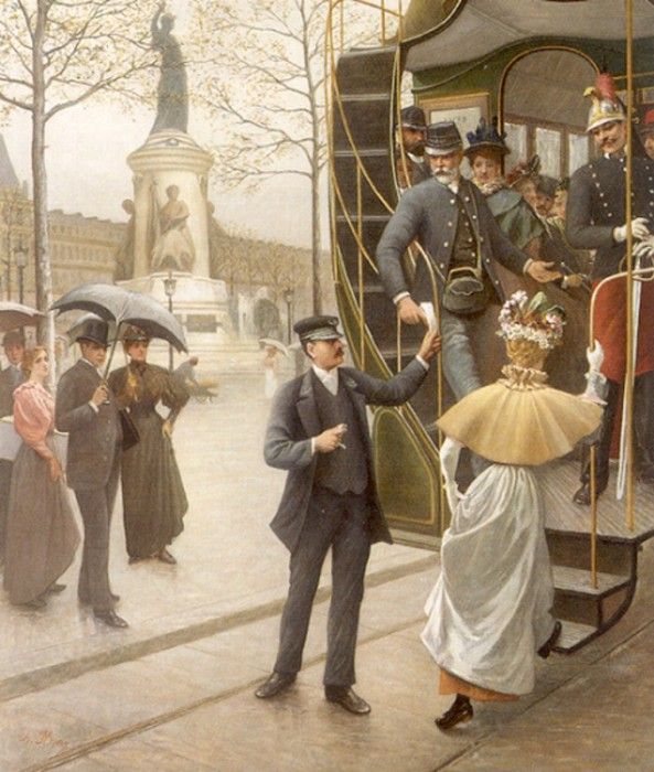 Houry Charles Borromee Aantoine Catching the Trolley. Houry,   