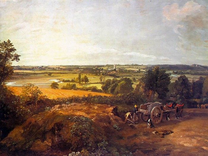 CONSTABLE - STOUR VALLEY AND DEDHAM VILLAGE, APPROX. 1814,(1).  