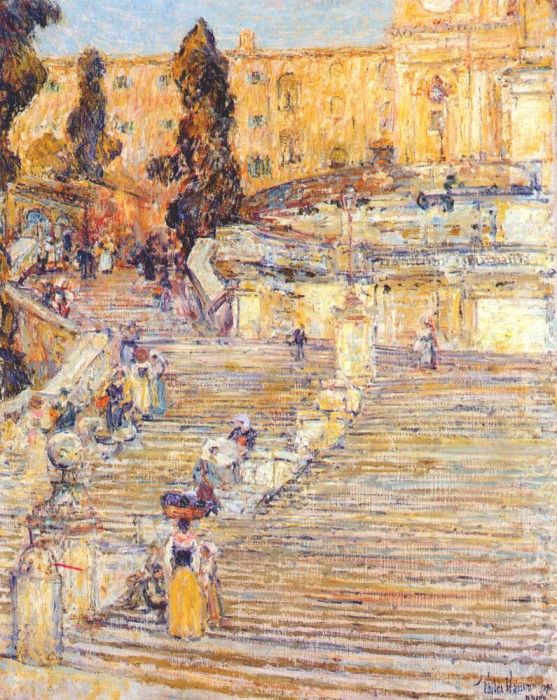 hassam the spanish stairs, rome 1897. , 