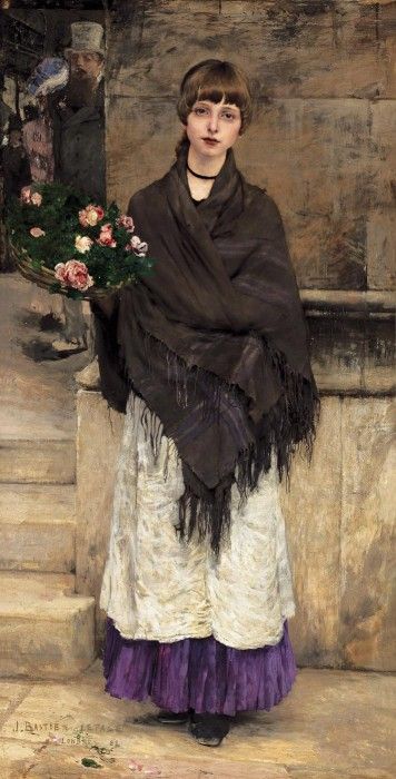 Bastien Lepage Marchande de Fleurs a Londres 1882. -Lapage, 