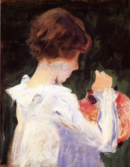 Sargent John Singer Study of Polly Barnard for -Carnation Lily Lily Rose-. ,  