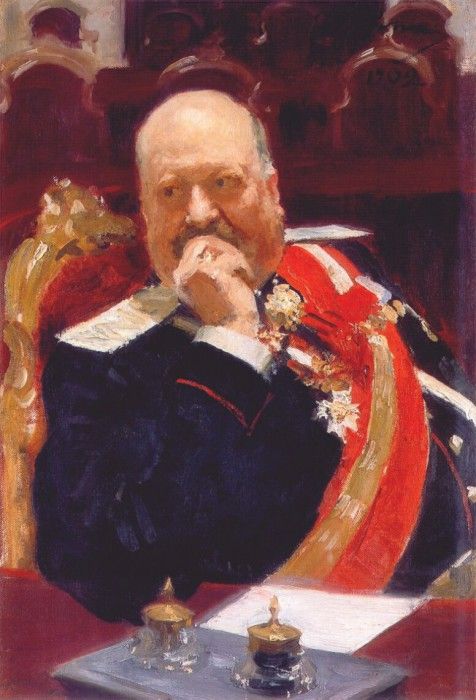 repin portrait study of count ignatiev 1902. ,  