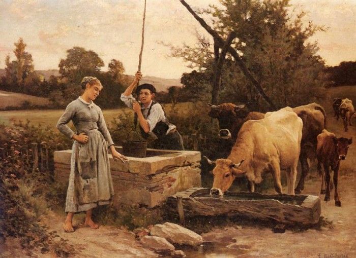 Debat Ponsan Edouard Bernard At The Well. -Ponsan,  