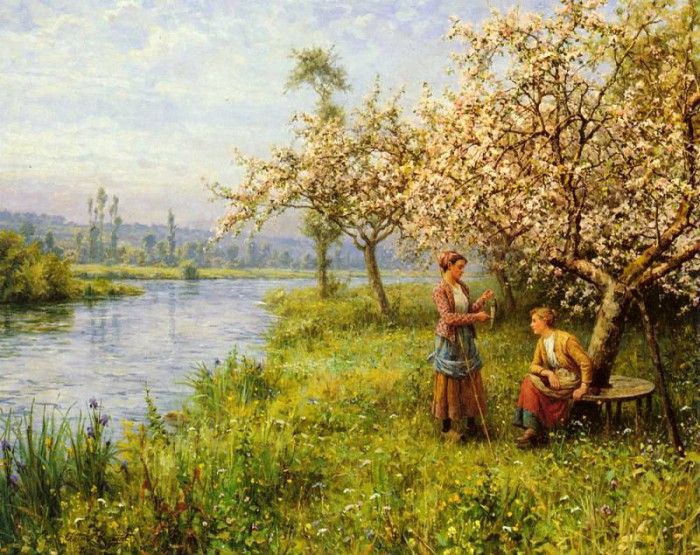 Knight Louis Aston Country Women After Fishing On A Summers Day. , Louis Aston