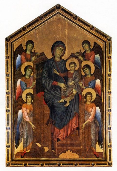 Cimabue Giovanni The Virgin And Child In Majesty Surrounded By Six Angels. , 