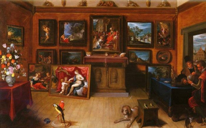 Francken Frans the Younger 1581 to 1642 A Picture Gallery With A Man Of Science Making Measuremen. Francken,  