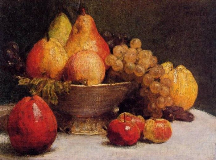 Fantin Latour Bowl of Fruit. -, ---