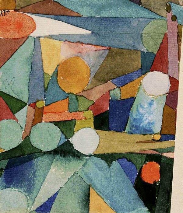 Klee Color shapes, 1914, Watercolor on paper, Barnes foundat. , 