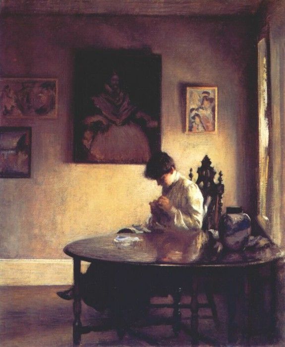 tarbell girl crocheting 1904. ,  