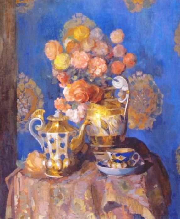 sapunov still life with vase and flowers 1910. 