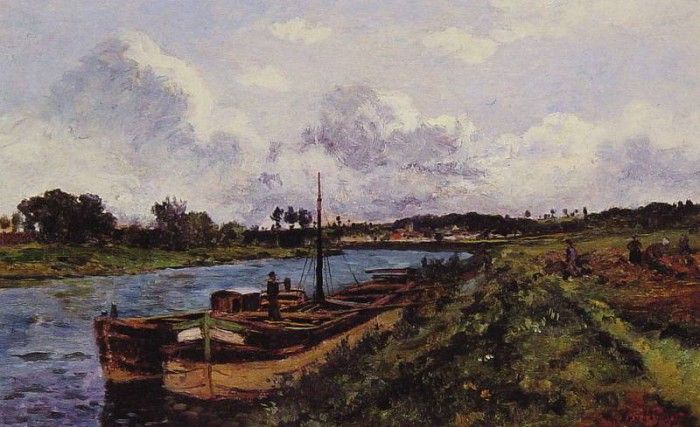 View of the River Oise Auvers Sur Oise. ,  