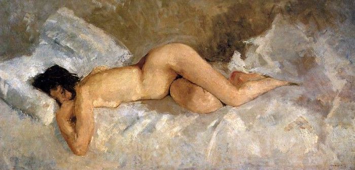 Breitner George Hendrik Lying nude Sun.   