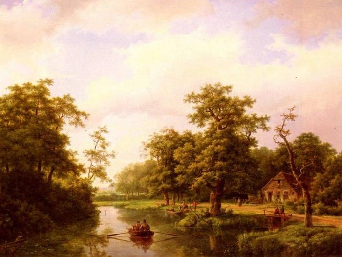 Koekkoek Marianus Adrianus On The Maas. Koekkoek, Adrianus 