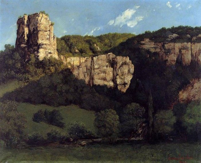 Courbet Gustave Landscape Bald Rock in the Valley of Ornans. , 