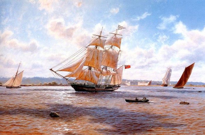 Jsd46 The Whaler Phoenix off Greenwich  1820 JStevenDews sqs. , J 
