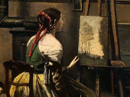 Corot The Artists Studio, c. 1855-1860, Detalj 3, NG Washin. , --