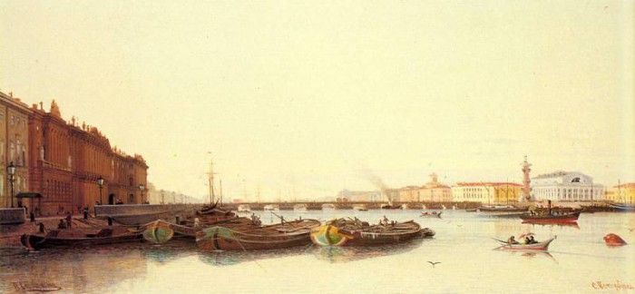 Weretshchagin Piotr Petrovitch A View Of St Petersburg.    (1836-1886)