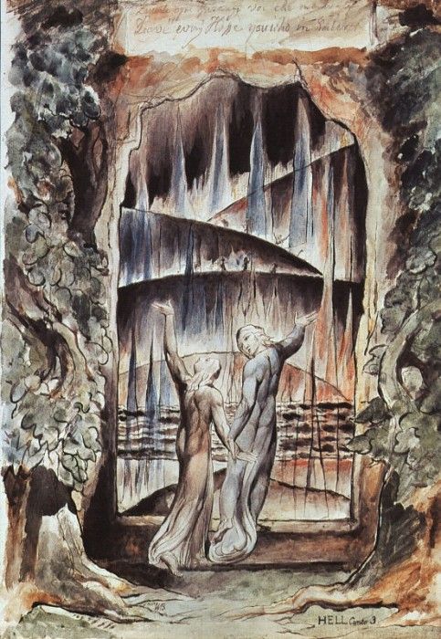 BLAKE - DANTE AND VIRGIL AT THE GATES OF HELL (ILLUSTRATIO(1). , 
