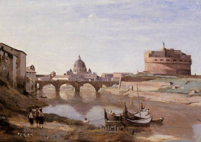 Corot Rome Castle Sant-Angelo. , --