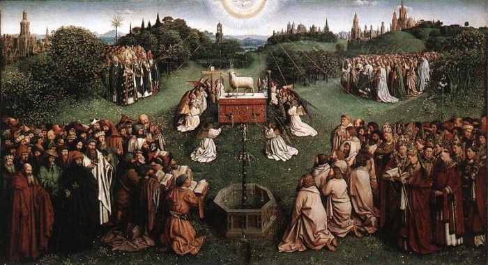 Eyck Jan van The Ghent Altarpiece Adoration of the Lamb. ,  