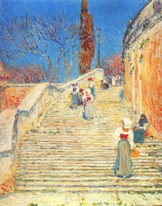 hassam piazza di spagna, rome 1897. , 