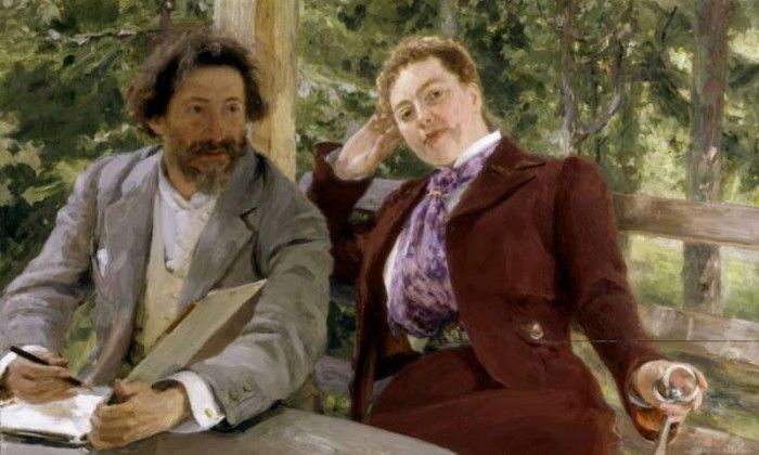 Repin Double Portrait of Natalia Nordmann and Ilya Repin. ,  