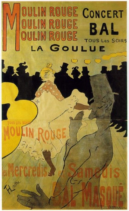 Toulouse-Lautrec Moulin Rouge  La Goulue, lithografie, 1891,. -,  