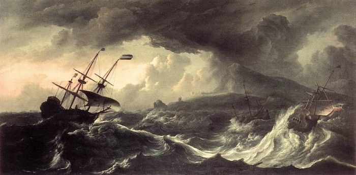 BACKHUYSEN Ludolf Ships Running Aground In A Storm. Backhuysen, Ludolf